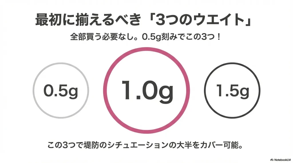 アジングで最初に揃えるべき3つのジグヘッドウェイト