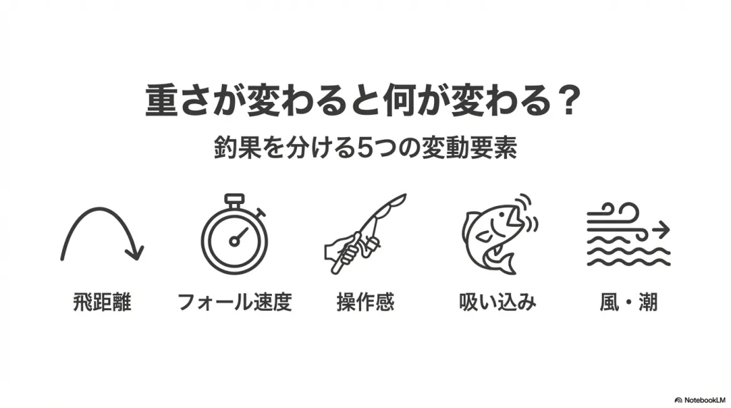 アジングのジグヘッド重量によって変わる5つのこと