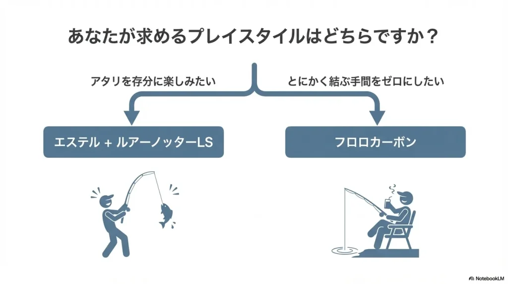 やりたいスタイル別のアジングラインの選び方、エステルもしくはフロロカーボン
