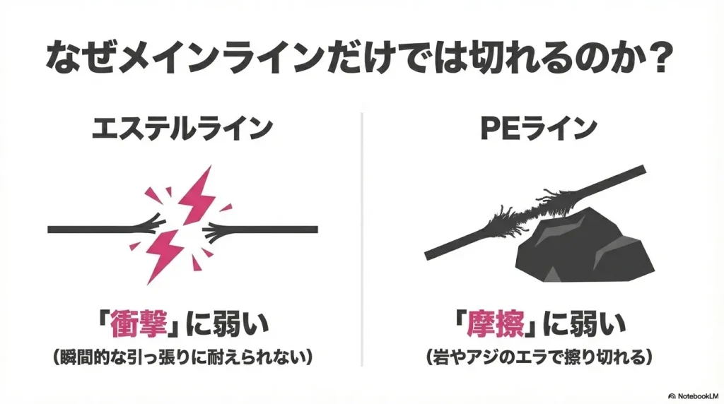 エステルライン、PEラインの弱点