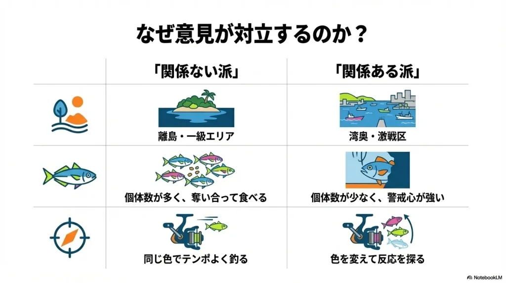 アジングワームのカラーが「関係ない」「関係ある」で意見が割れる理由