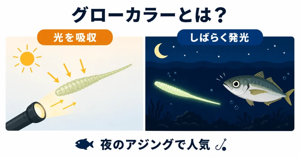 アジングワームのグローカラーとは?