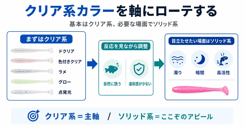 アジングワームのカラー使い分けセオリー