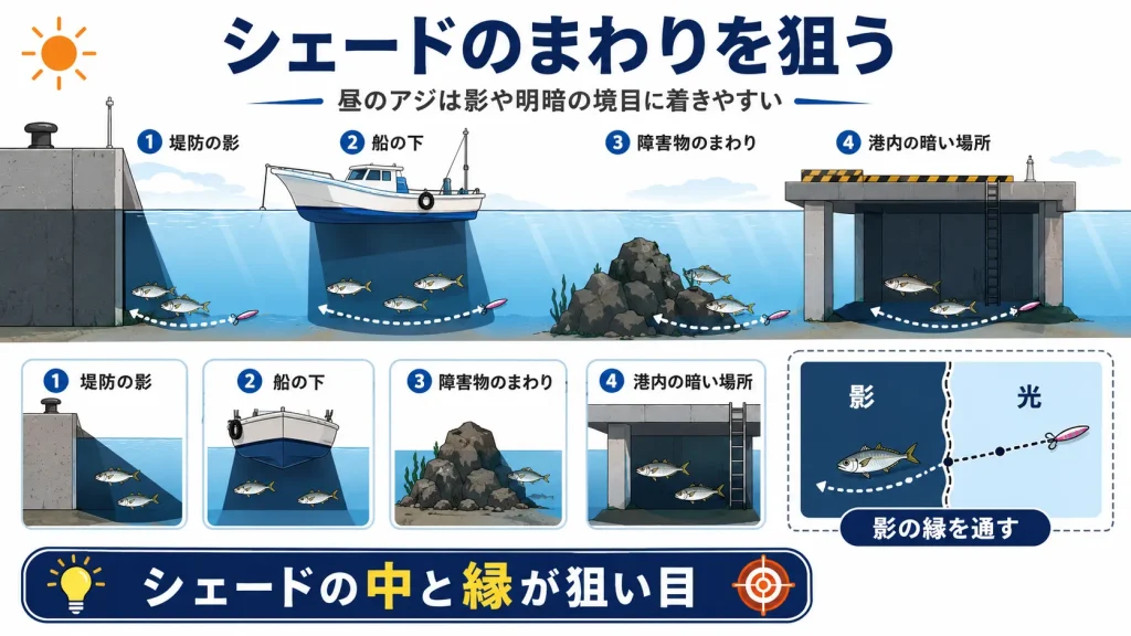 デイアジングではシェード（影）のまわりが狙い目